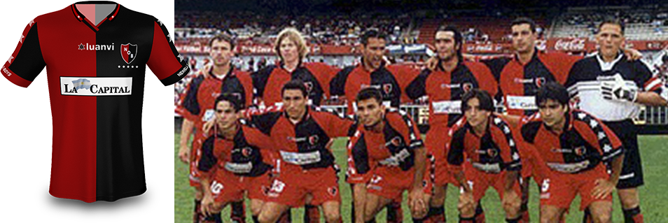 Usada en el Torneo Apertura 1999 y Clausura 2000. En la parte trasera, la imagen del Coloso.

En la foto: Bernardi, Mateo, Gamboa, Fuentes, Crosa y Cejas. Rosales, Guiñazu, Leva, Manso y Cardozo.